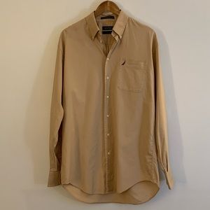 Nautica Tan Vintage Oxford Dress Shirt-15.5-34/35